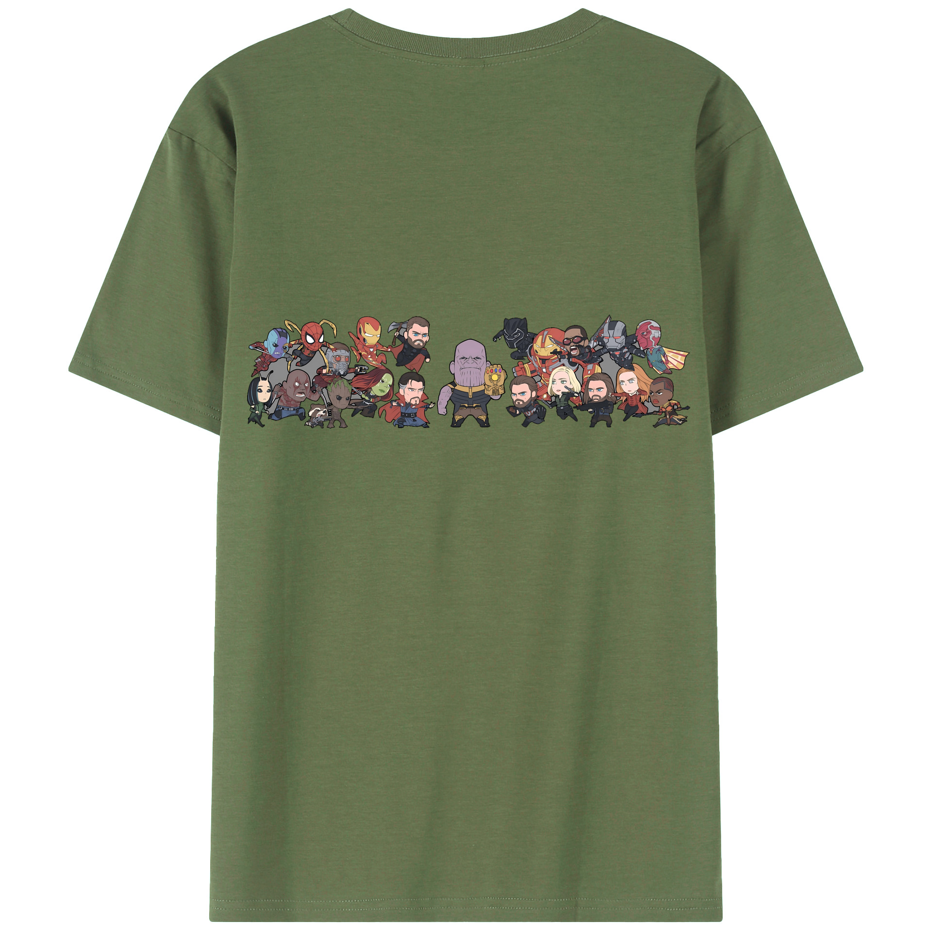 （画像用） アベンジャーズ The Avengers 綿100％ メンズ半袖Tシャツ（バックプリント） 通気性
